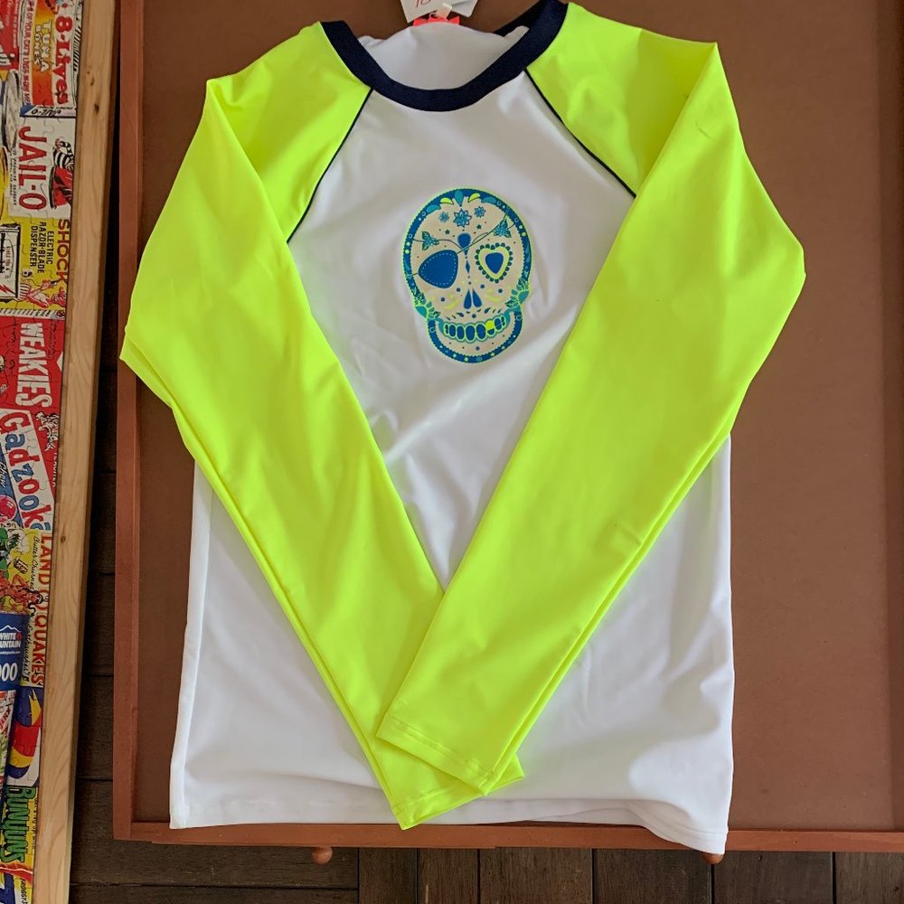 SUNUVA Boys 13/14	Skull Raglan Long Sleeve Tee NEW
